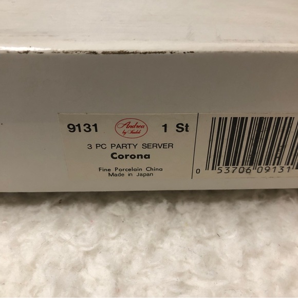 Vintage “Andrea” Floral Chintz w/Gold Trim By Sadek 3pc Party Server - Picture 16 of 16